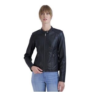 Faux Leather Riding Moto Jacket
